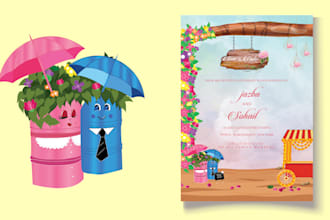 create invitation, birthday, wedding, baby shower, party and greeting card