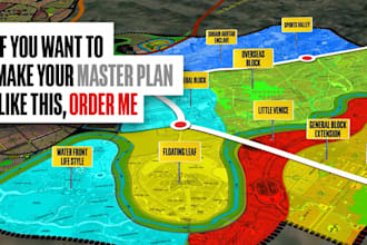 design the 3d route map of the master plan