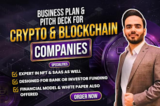 create nft, crypto and blockchain business plan, pitch deck or white paper