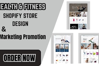 be your expert in designing health and fitness shopify store, fitness website