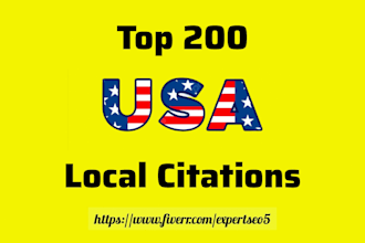 build top 200 USA live local citations for local business
