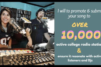 promote your songs to over 10,000 active college radio stations in US