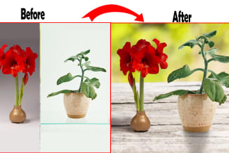 merge, composite, combine two or more photos into one photo