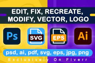 edit logo, recreate or modify in vector file
