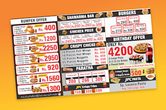 create food restaurant  menu design