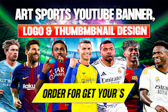 design a sports youtube banner, logo and thumbnail