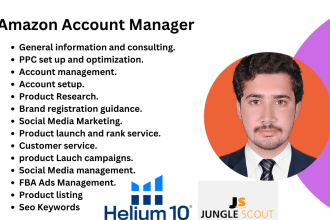 be handling your amazon private label account, fba, fbm, PPC, listings, sourcing
