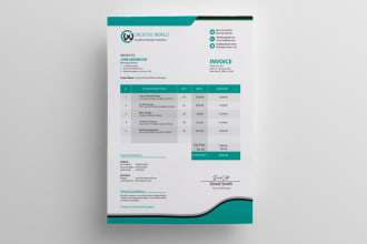 provide eye catching invoice, letterhead, calendar  templates