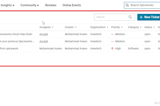 manage and keep a record of your tickets on the spiceworks