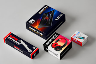 do eye catchy gadgets box design, packaging design