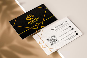 do unique business card design with qr code