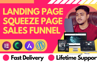 build wordpress landing page design, sales page, squeeze page