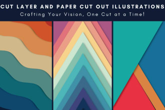 make custom cut layer and paper cut out vector illustrations