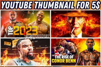 design youtube thumbnails for mma combat fitness gym ufc workout sports