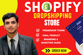create shopify dropshipping store, build shopify website design or custom code