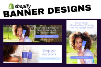 create shopify website, mobile hero banner and ads graphics