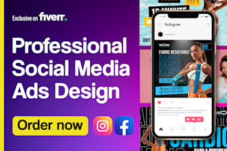 creative banner, post, ad images for instagram, facebook, and amazon
