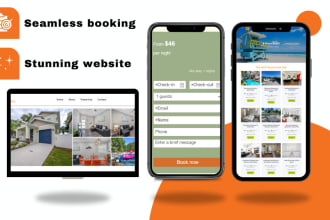 create short term rental website, hotel website, airbnb website
