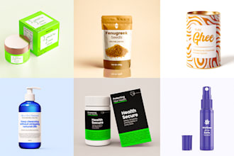 do packaging design, box design, pouch, bottle, tube and amazon product design