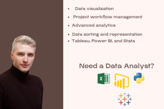 do statistical data analysis with excel, power bi, sql, python, r