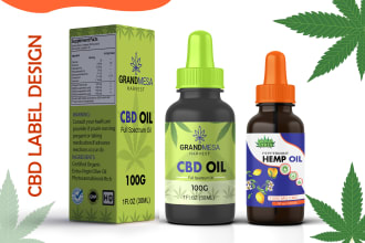 do cbd label design, bottle label, and packaging design