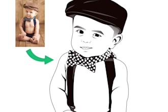 turn your photo in black and white, stencil art, silhouette or line art
