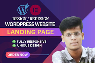 build a wordpress landing page design, elementor landing page design
