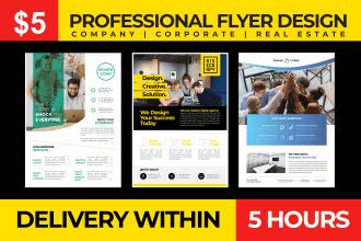 design business flyer for corporate, company and real estate
