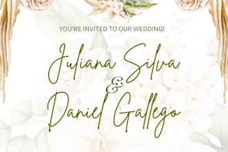 design muslim digital wedding invitation card