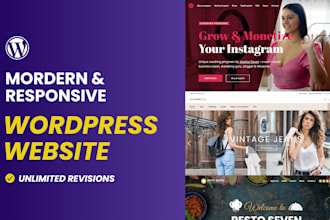 develop modern and responsive wordpress website design, website development