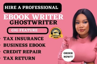 write ebook on tax insurance airbnb credit repairs investment business credit