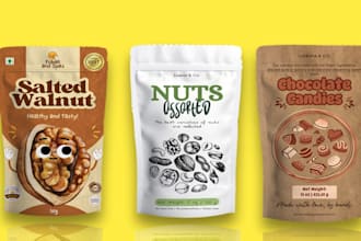 custom pouch label design, professional packaging