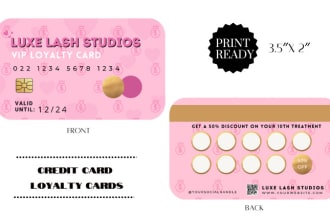 make credit card loyalty cards for lashes, nails, beauty