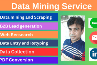 do data mining, web scraping and b2b lead generation job
