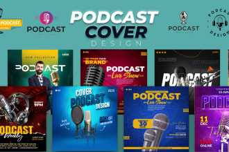 design your podcast cover art or logo and thumbnail