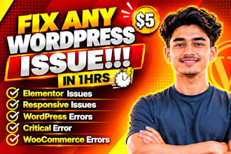 fix wordpress issues, errors bugs, fix wordpress critical error, fix website bug