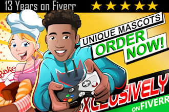 create cartoon character and mascot logo