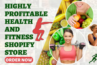 design highly profitable health and fitness shopify store gym supplement website