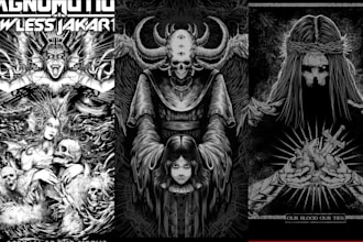 create badass illustration for poster and merch