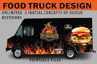 design food truck wrap, car wrap, truck wrap, vehicle warp,
