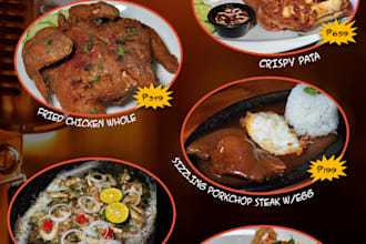 design bar, restaurant menu, food flyer or poster design