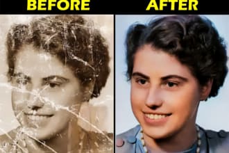 restore old photos, remove scratch, fix and colorize in 1 hour