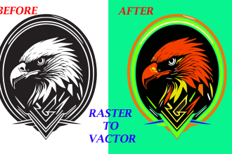 do vector tracing and jpeg to PSD and ai , raster to vector