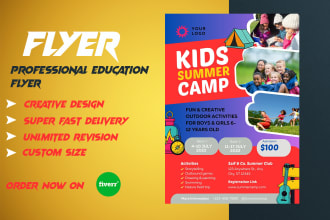 design school, educational, kids, summer camp flyer for you