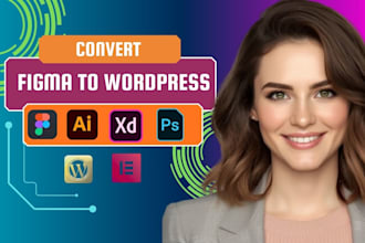 convert figma to wordpress psd, xd, ai to wordpress website using elementor