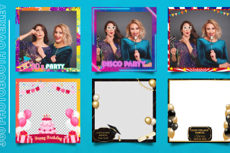 design 360 custom photo booth overlays for any events