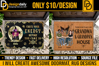 create doormat, rug designs