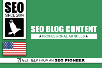 be your SEO content writer and do blog writing in english