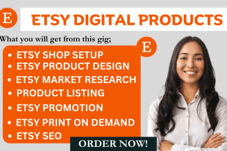 setup etsy shop, etsy digital products, etsy digital planner, etsy promotion