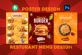 design premium fast food posters, menus and banners